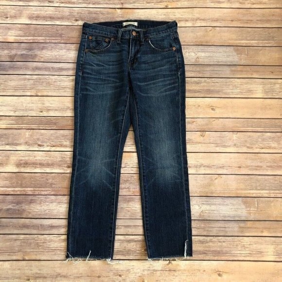 Madewell Denim - Madewell Slim Boyjean Raw Hem Edition Dark Wash